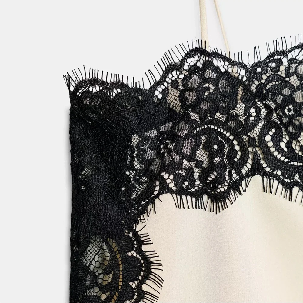 ZARA SATIN EFFECT LACE TOP ZW COLLECTION - Picture 7 of 14